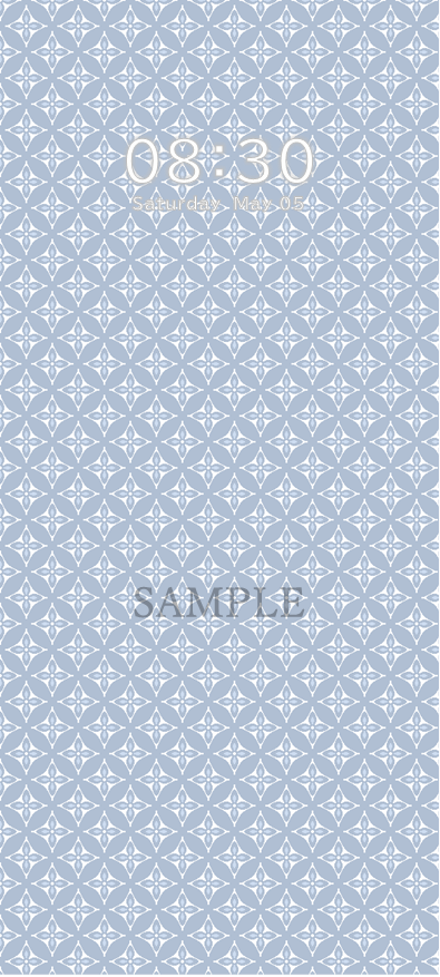 スマートフォン壁紙花七宝柄サンプルブルー