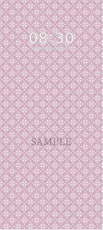 スマートフォン壁紙花七宝柄サンプルピンク