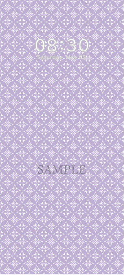 スマートフォン壁紙花七宝柄サンプルパープル