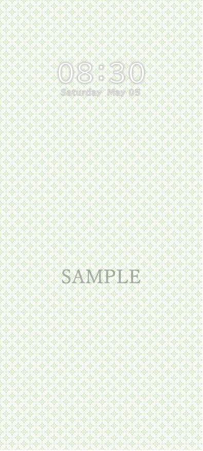 スマートフォン壁紙花柄サンプルグリーン