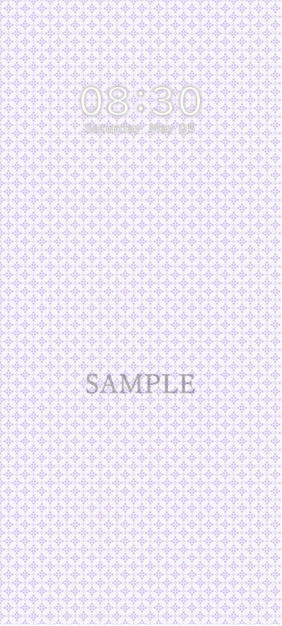スマートフォン壁紙花柄サンプルパープル
